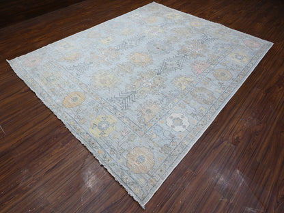 Grey 8'3" x 10'0" Oushak And Peshawar Hand knotted Wool Rug - Sku: O088649