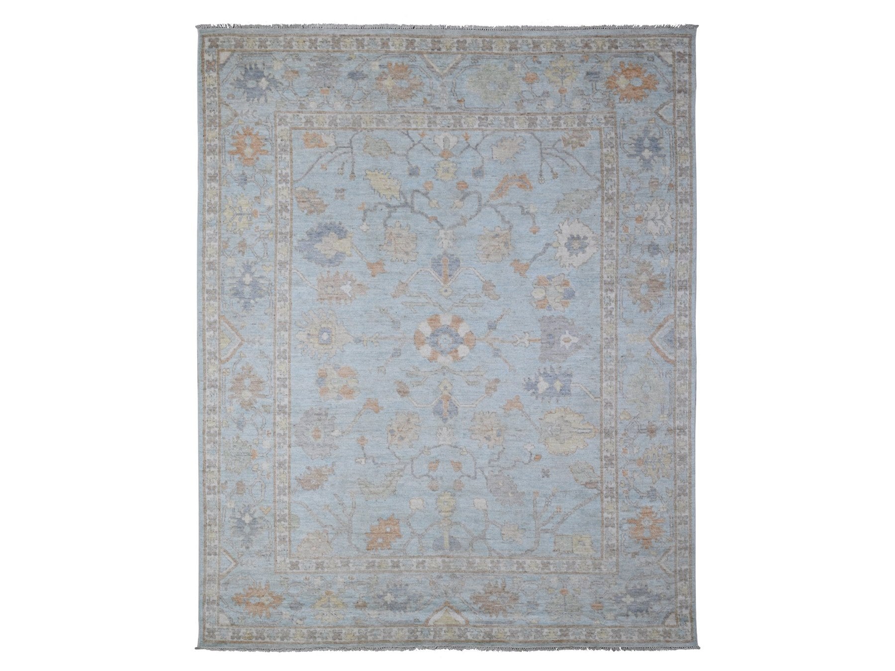 Oushak hand-knotted wool rug in Blue, 7'9" x 9'9", SKU O088658