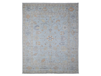 Oushak hand-knotted wool rug in Blue, 7'9" x 9'9", SKU O088658