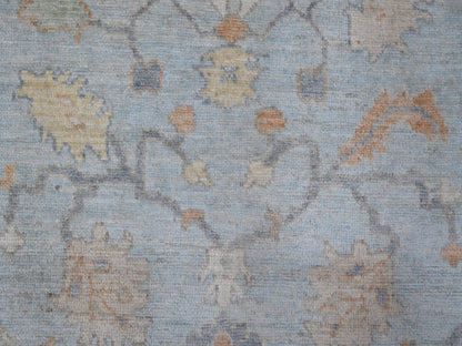 Oushak hand-knotted wool rug in Blue, 7'9" x 9'9", SKU O088658