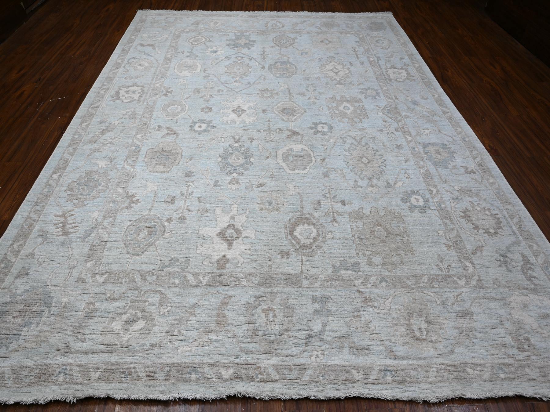 Oushak hand-knotted wool rug in Gray, 9'2" x 12'0", SKU O088669