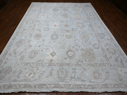 Grey 9'2" x 12'0" Oushak And Peshawar Hand knotted Wool Rug - Sku: O088669