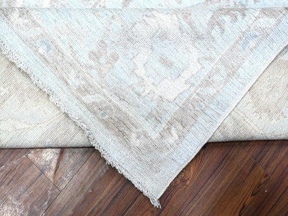 Grey 9'2" x 12'0" Oushak And Peshawar Hand knotted Wool Rug - Sku: O088669