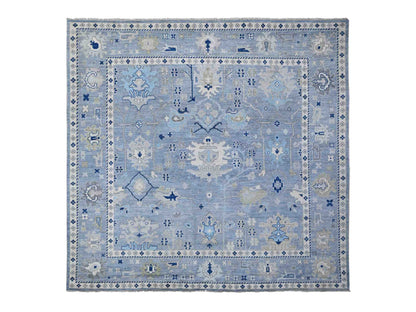 Oushak hand-knotted wool rug in Blue, 9'11" x 9'7", SKU O088687