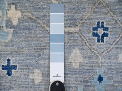 Oushak hand-knotted wool rug in Blue, 9'11" x 9'7", SKU O088687
