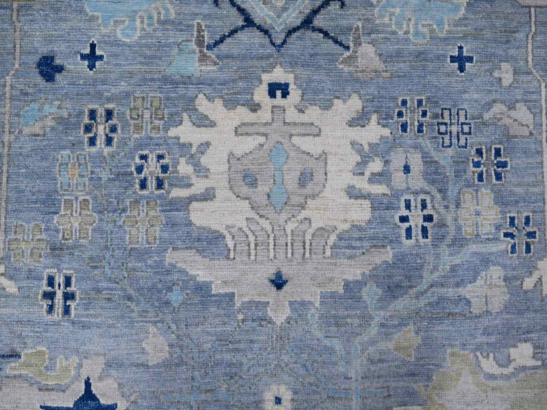 Oushak hand-knotted wool rug in Blue, 9'11" x 9'7", SKU O088687