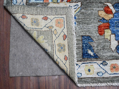 Grey 9'9" x 13'4" Oushak And Peshawar Hand knotted Wool Rug - Sku: O088688