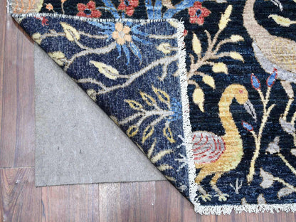 Peshawar hand-knotted wool rug in Blue, 7'11" x 8'2", SKU O088712
