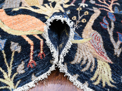 Peshawar hand-knotted wool rug in Blue, 7'11" x 8'2", SKU O088712