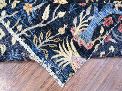Peshawar hand-knotted wool rug in Blue, 7'11" x 8'2", SKU O088712