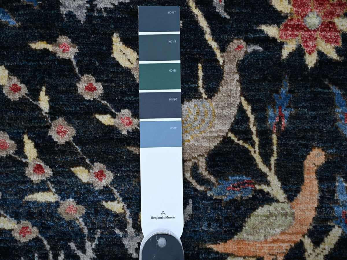 Peshawar hand-knotted wool rug in Blue, 7'11" x 8'2", SKU O088712