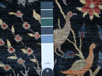 Peshawar hand-knotted wool rug in Blue, 7'11" x 8'2", SKU O088712