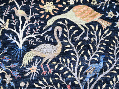 Peshawar hand-knotted wool rug in Blue, 7'11" x 8'2", SKU O088712