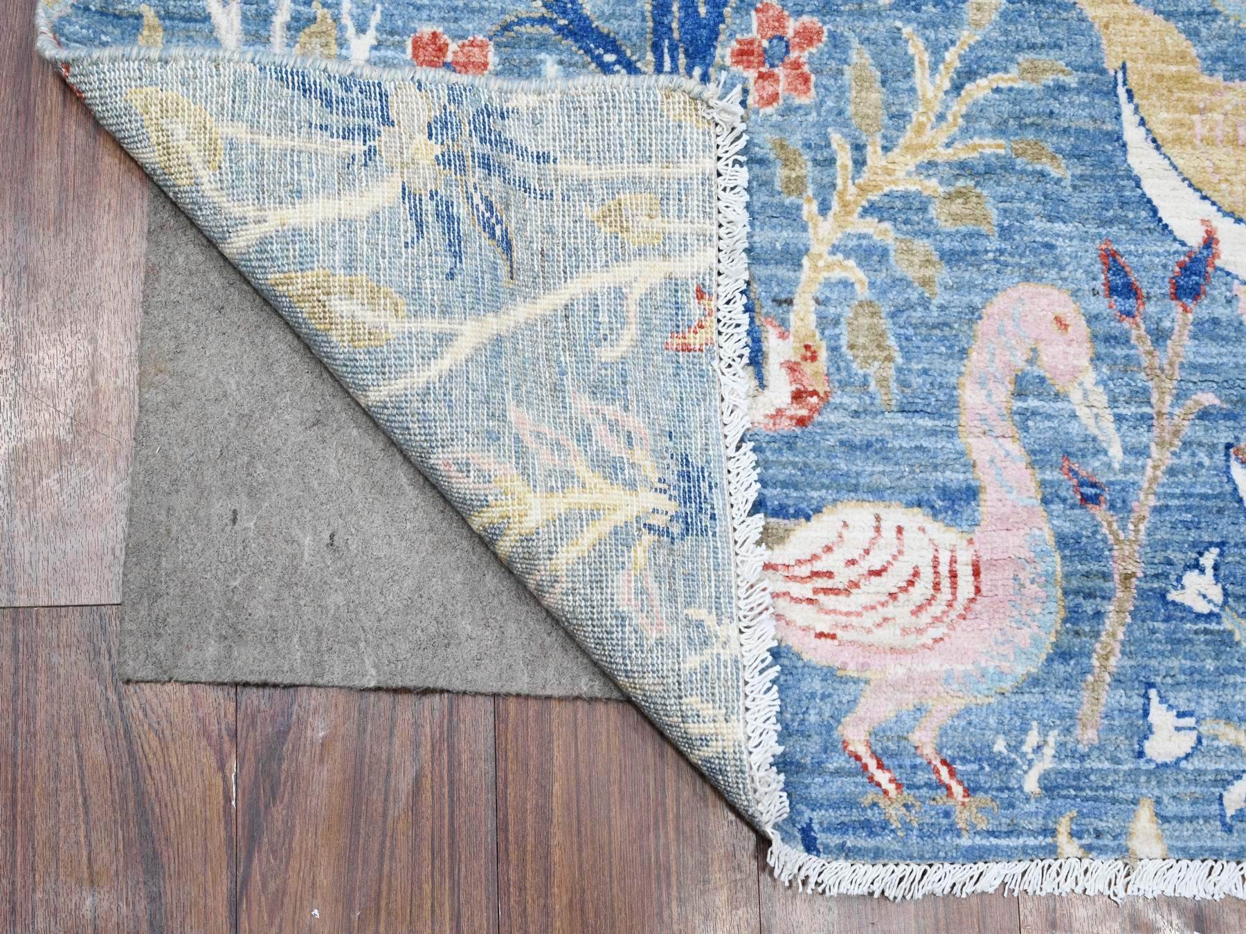Peshawar hand-knotted wool runner in Blue, 6'1" x 12'0", SKU O088715