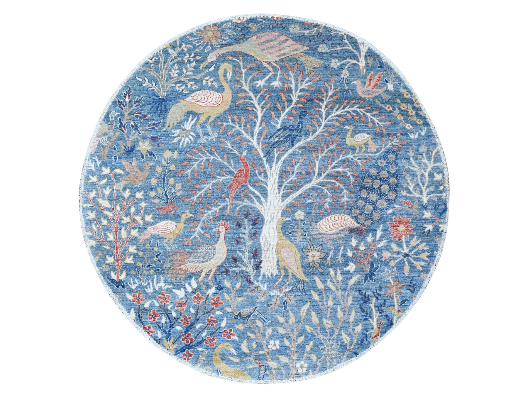 Peshawar hand-knotted wool rug in Blue, 6'1" x 6'2", SKU O088717