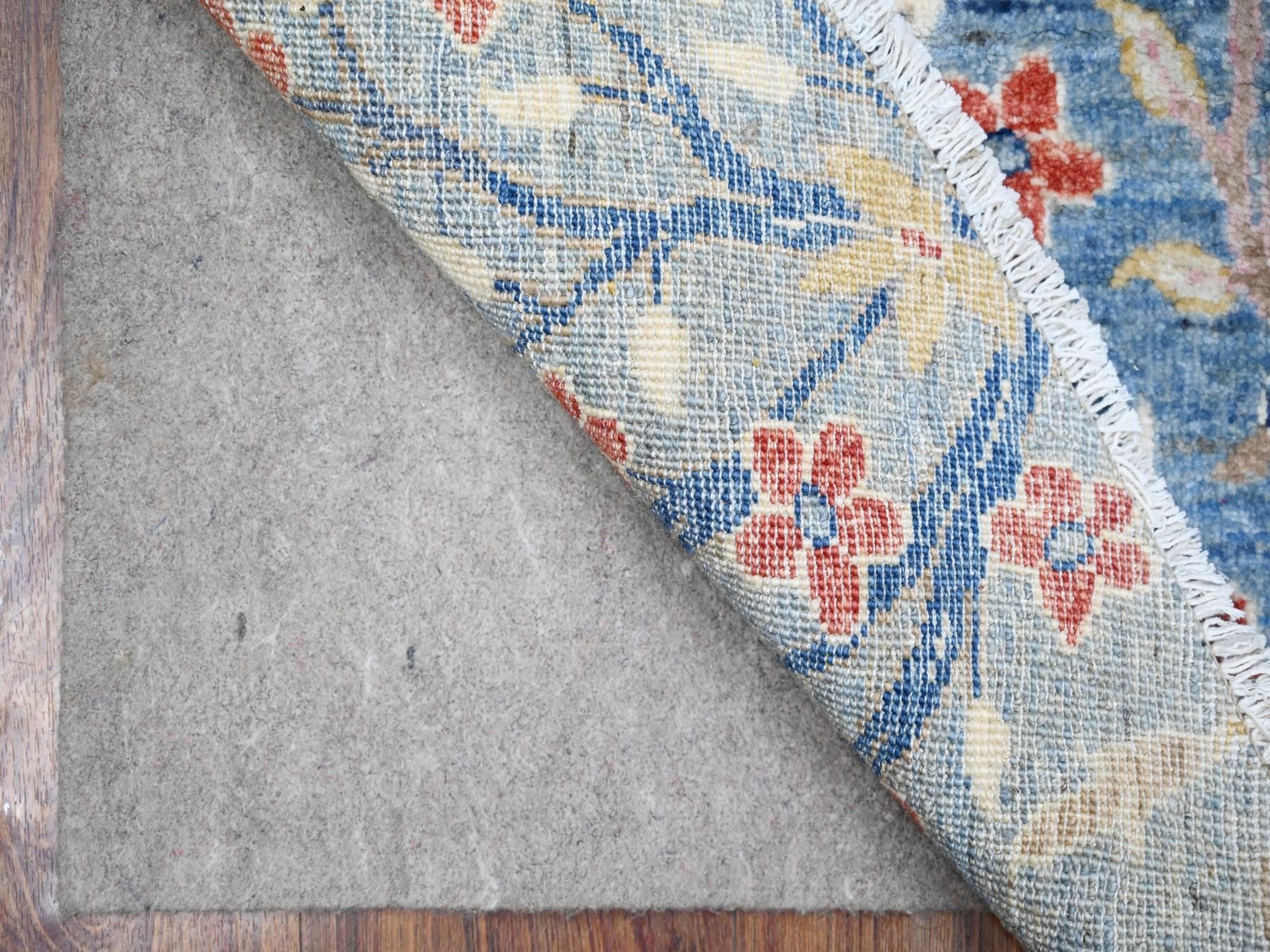 Peshawar hand-knotted wool rug in Blue, 6'1" x 6'2", SKU O088717