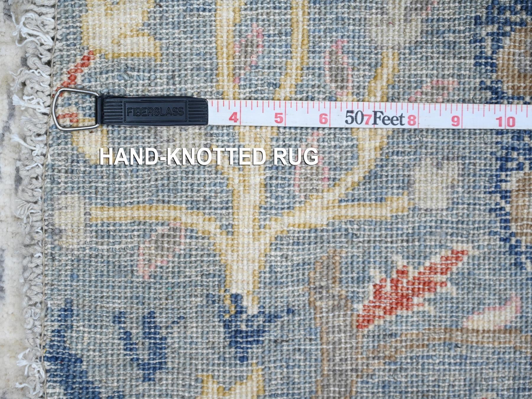 Peshawar hand-knotted wool rug in Blue, 6'1" x 6'2", SKU O088717