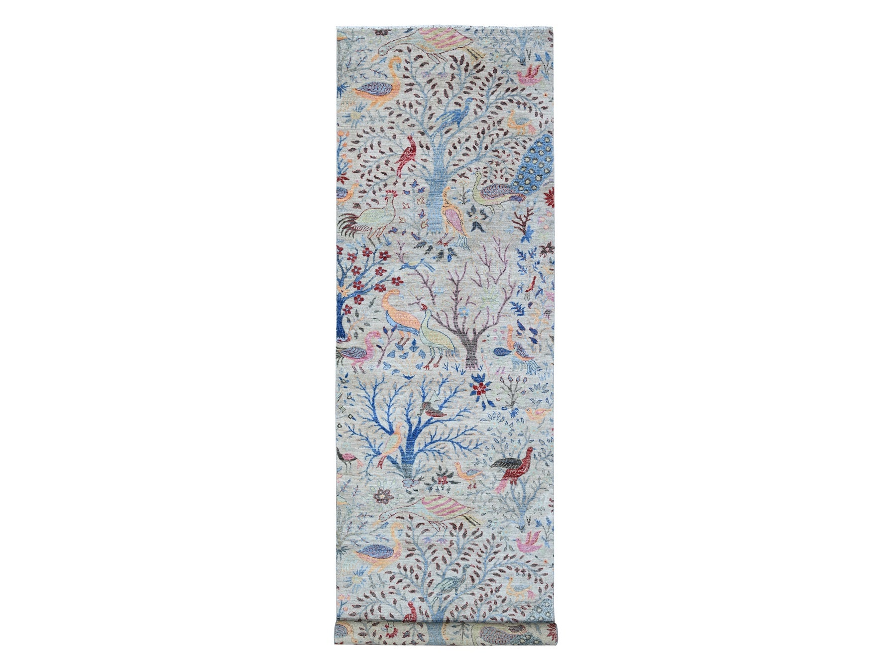 Gray 4'1" x 15'11" Oushak / Peshawar Hand knotted Wool Rug - Sku: O088718