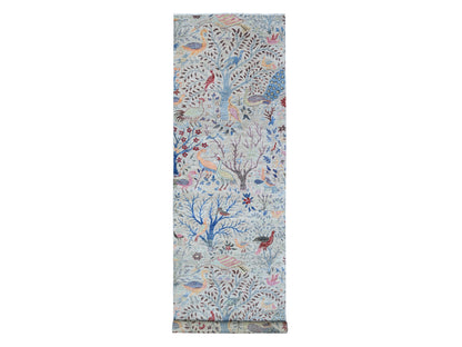 Grey 4'1" x 15'11" Oushak And Peshawar Hand knotted Wool Rug - Sku: O088718