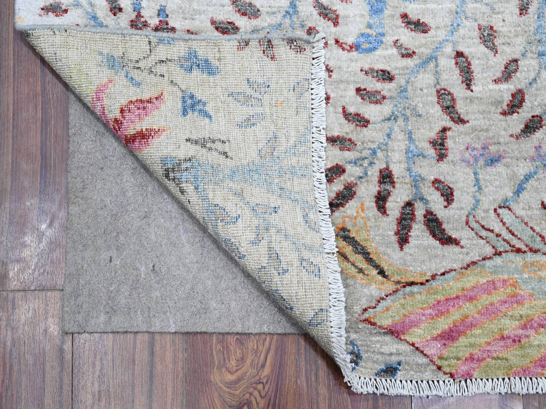 Gray 4'1" x 15'11" Oushak / Peshawar Hand knotted Wool Rug - Sku: O088718