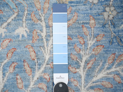 Peshawar hand-knotted wool runner in Blue, 3'11" x 11'10", SKU O088719
