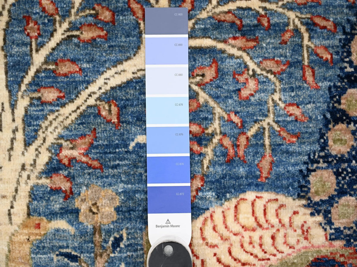 Peshawar hand-knotted wool rug in Blue, 5'11" x 8'9", SKU O088725