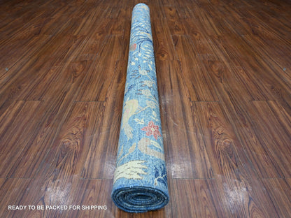 Peshawar hand-knotted wool rug in Blue, 5'11" x 8'9", SKU O088725