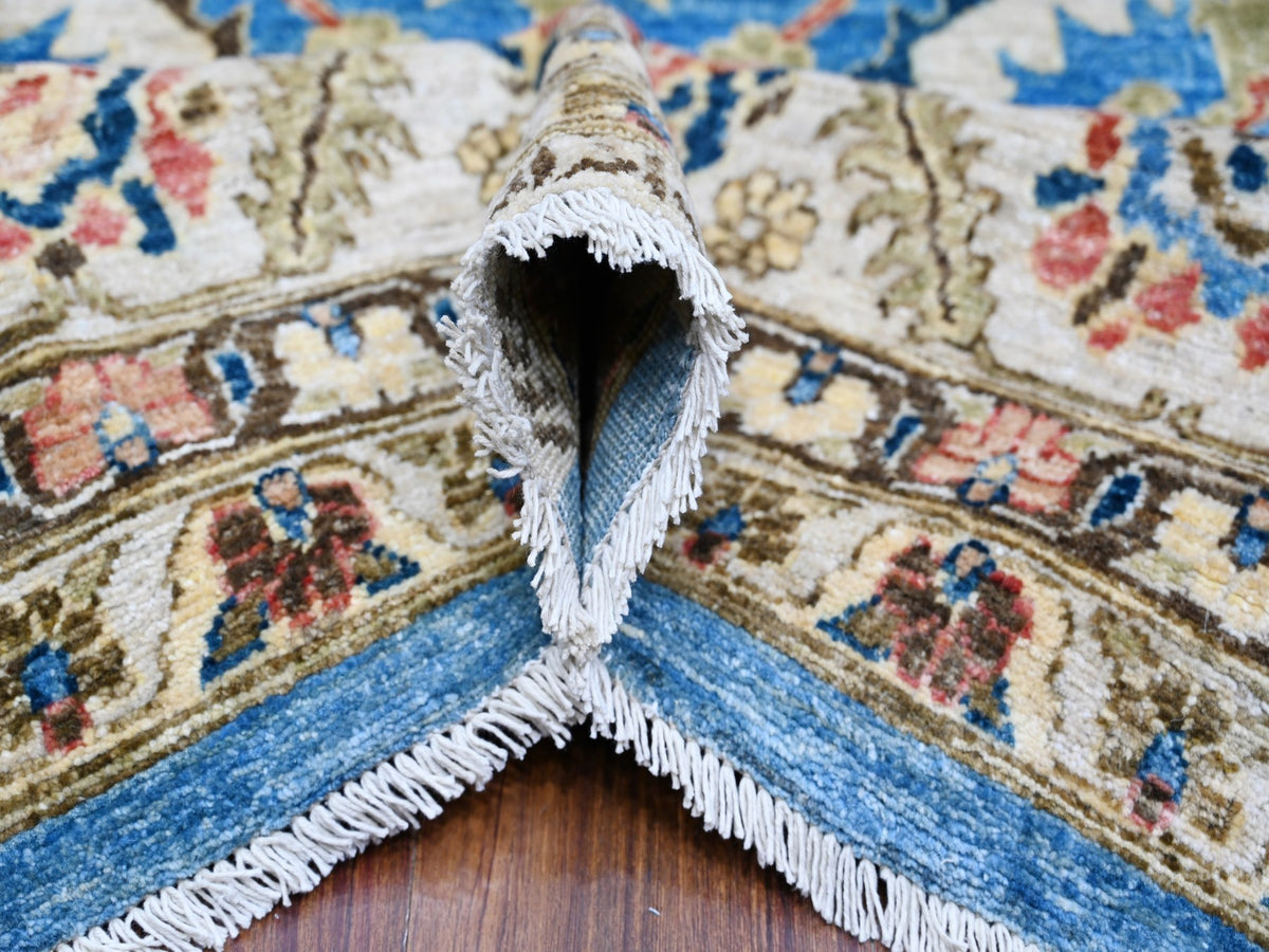 Oushak / Peshawar hand-knotted wool rug in Blue, 8'11" x 11'8", SKU O088731