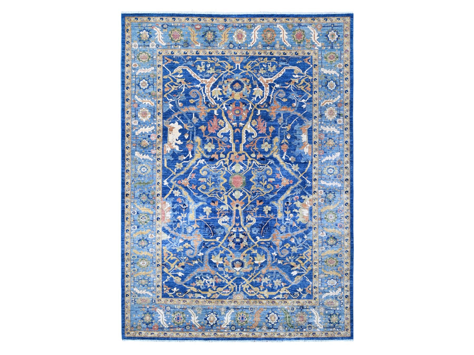 Bidjar Oushak / Peshawar hand-knotted wool rug in Blue, 8'7" x 11'11", SKU O088733