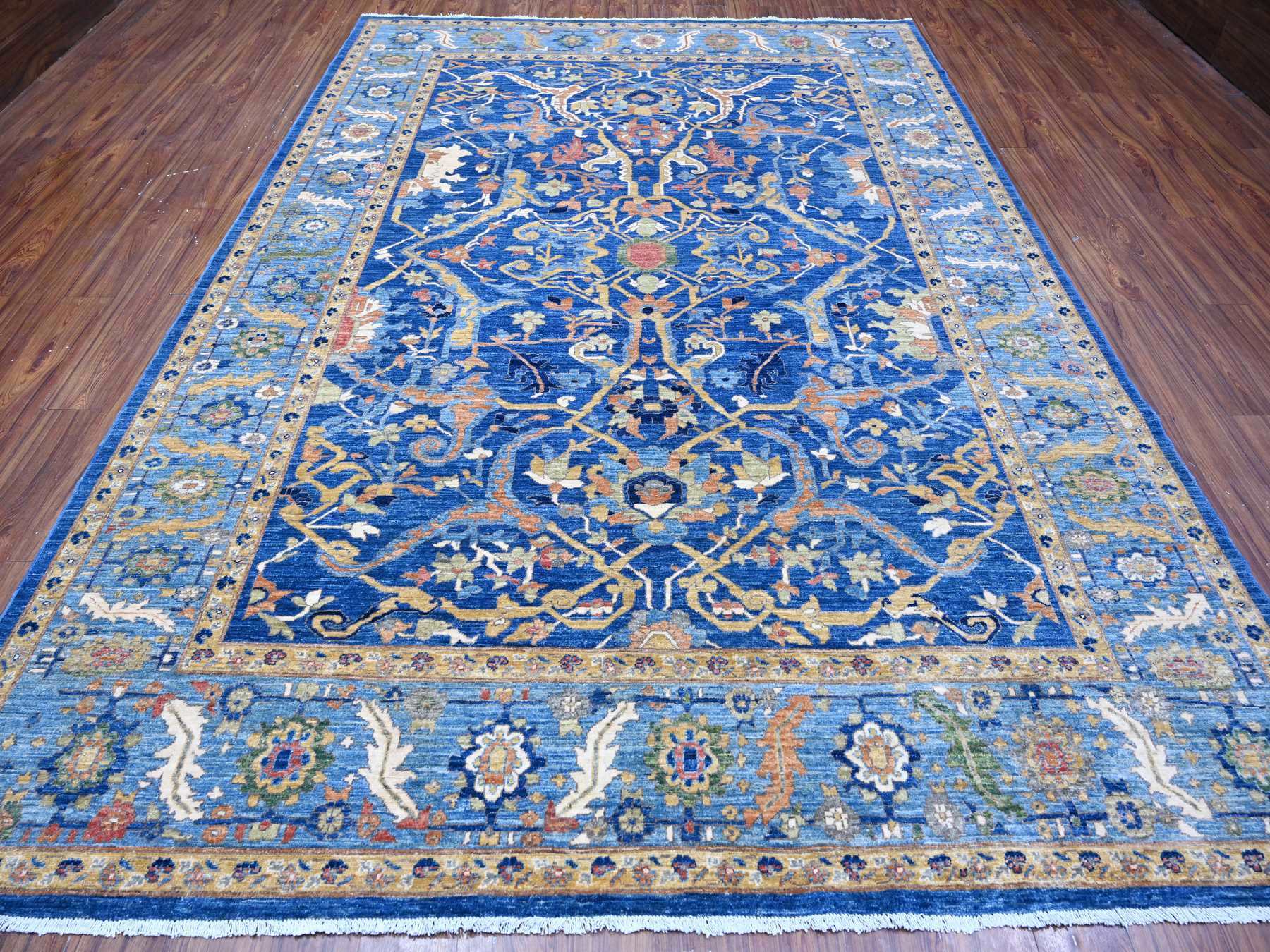 Bidjar Oushak / Peshawar hand-knotted wool rug in Blue, 8'7" x 11'11", SKU O088733