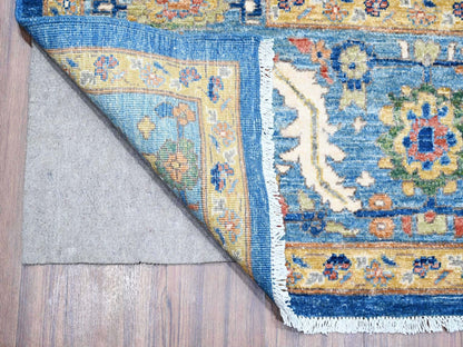 Blue 8'7" x 11'11" Oushak And Peshawar Hand knotted Wool Rug - Sku: O088733