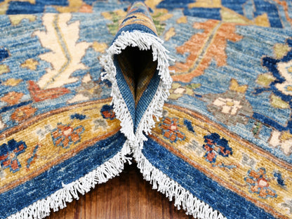 Bidjar Oushak / Peshawar hand-knotted wool rug in Blue, 8'7" x 11'11", SKU O088733