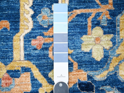 Bidjar Oushak / Peshawar hand-knotted wool rug in Blue, 8'7" x 11'11", SKU O088733