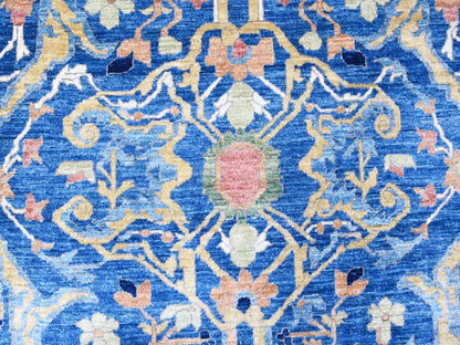 Bidjar Oushak / Peshawar hand-knotted wool rug in Blue, 8'7" x 11'11", SKU O088733