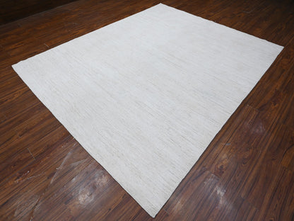 Ivory 7'11" x 9'8" Modern and Contemporary Hand knotted Wool Rug - Sku: O088737
