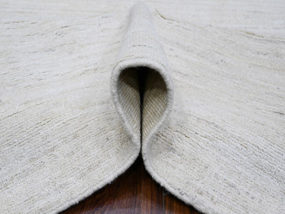 Ivory 7'11" x 9'8" Modern and Contemporary Hand knotted Wool Rug - Sku: O088737