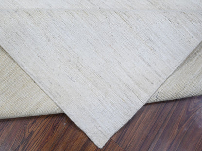 Ivory 7'11" x 9'8" Modern and Contemporary Hand knotted Wool Rug - Sku: O088737