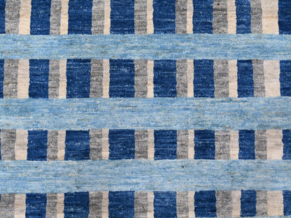 Grey 8'8" x 11'7" Modern / Contemporary Hand knotted Wool Rug - Sku: O088739