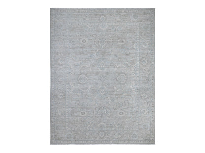 Grey 9'11" x 13'0" Oushak And Peshawar Hand knotted Wool Rug - Sku: O088743