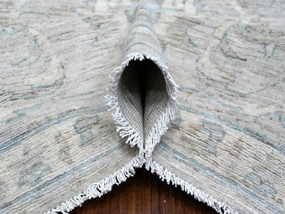 Grey 9'11" x 13'0" Oushak And Peshawar Hand knotted Wool Rug - Sku: O088743