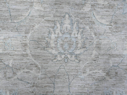 Grey 9'11" x 13'0" Oushak And Peshawar Hand knotted Wool Rug - Sku: O088743