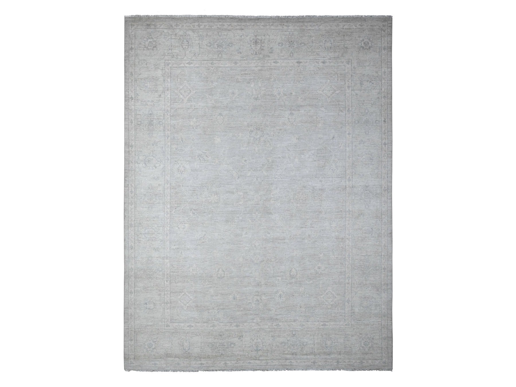 Peshawar hand-knotted wool rug in Gray, 8'10" x 11'6", SKU O088749