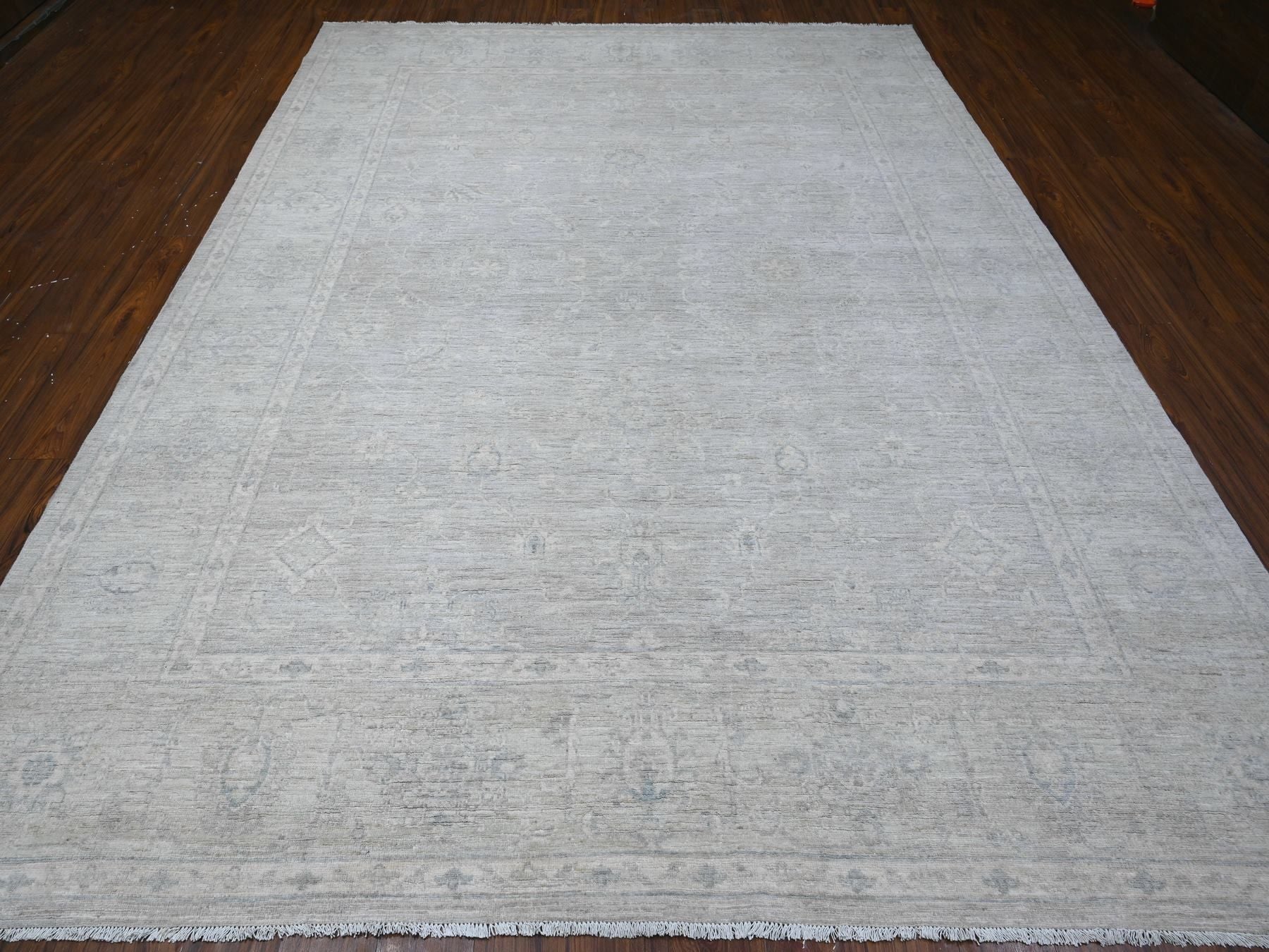 Peshawar hand-knotted wool rug in Gray, 8'10" x 11'6", SKU O088749