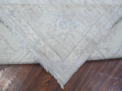 Grey 8'10" x 11'6" Oushak And Peshawar Hand knotted Wool Rug - Sku: O088749