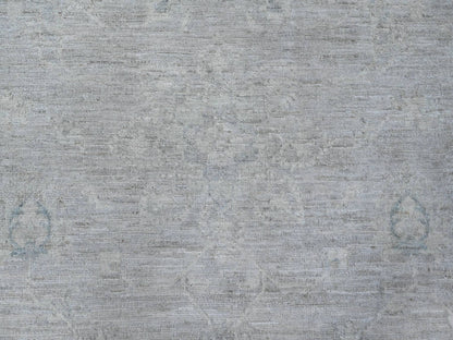 Grey 8'10" x 11'6" Oushak And Peshawar Hand knotted Wool Rug - Sku: O088749