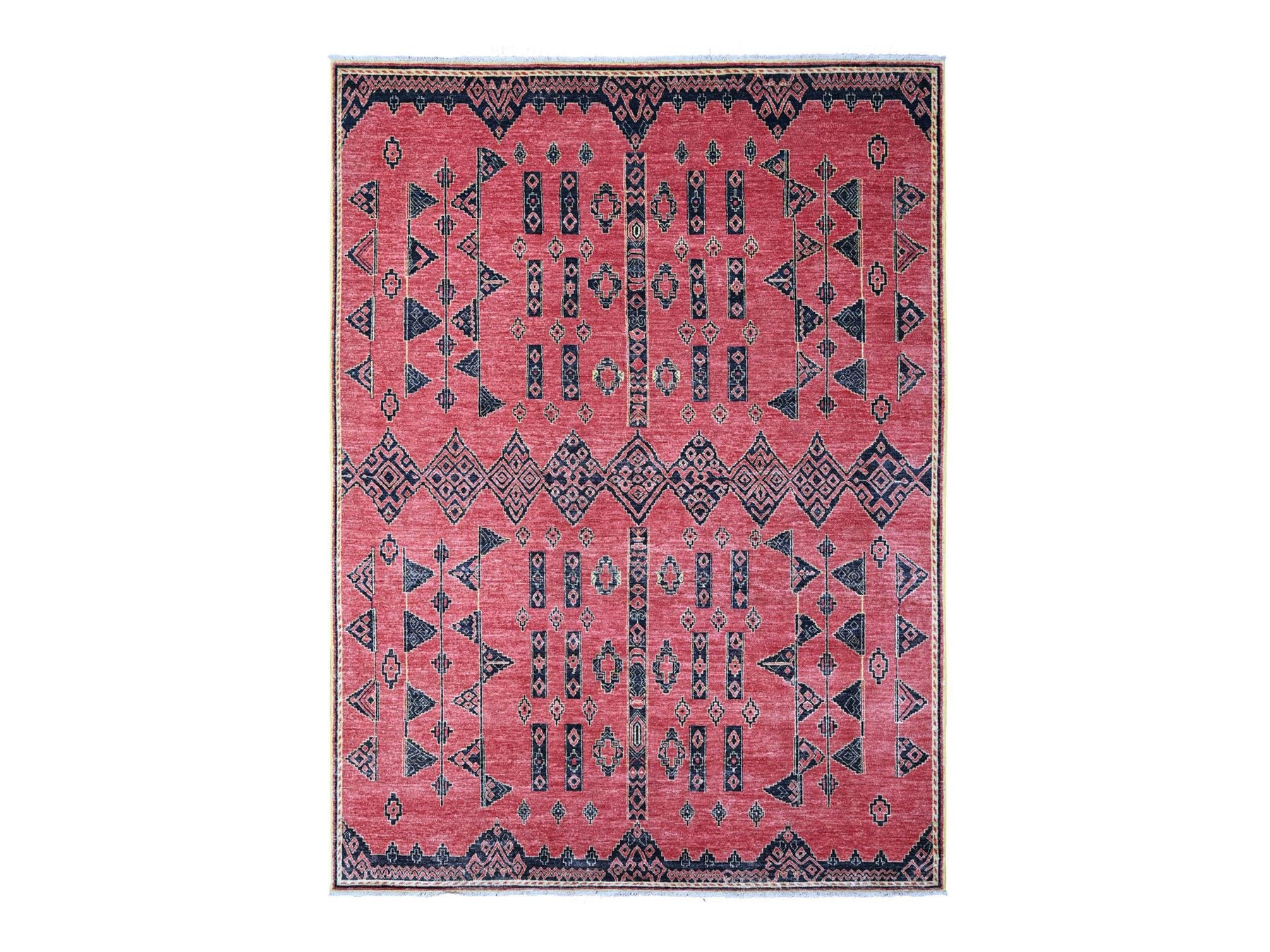 Peshawar hand-knotted wool rug in Red, 8'7" x 11'3", SKU O088750
