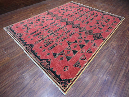 Red 8'7" x 11'3" Oushak / Peshawar Hand knotted Wool Rug - Sku: O088750