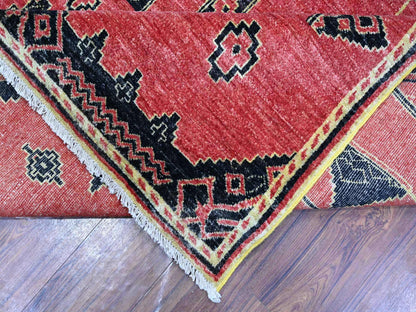 Red 8'7" x 11'3" Oushak / Peshawar Hand knotted Wool Rug - Sku: O088750