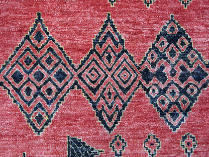 Red 8'7" x 11'3" Oushak / Peshawar Hand knotted Wool Rug - Sku: O088750