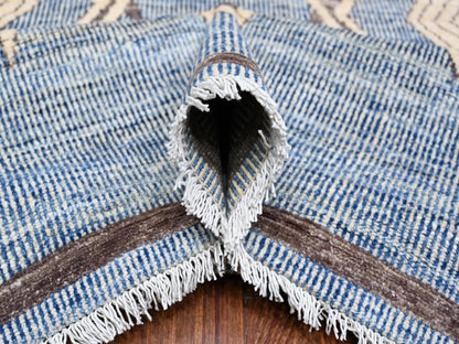 Blue 10'0" x 13'9" Oushak And Peshawar Hand knotted Wool Rug - Sku: O088751